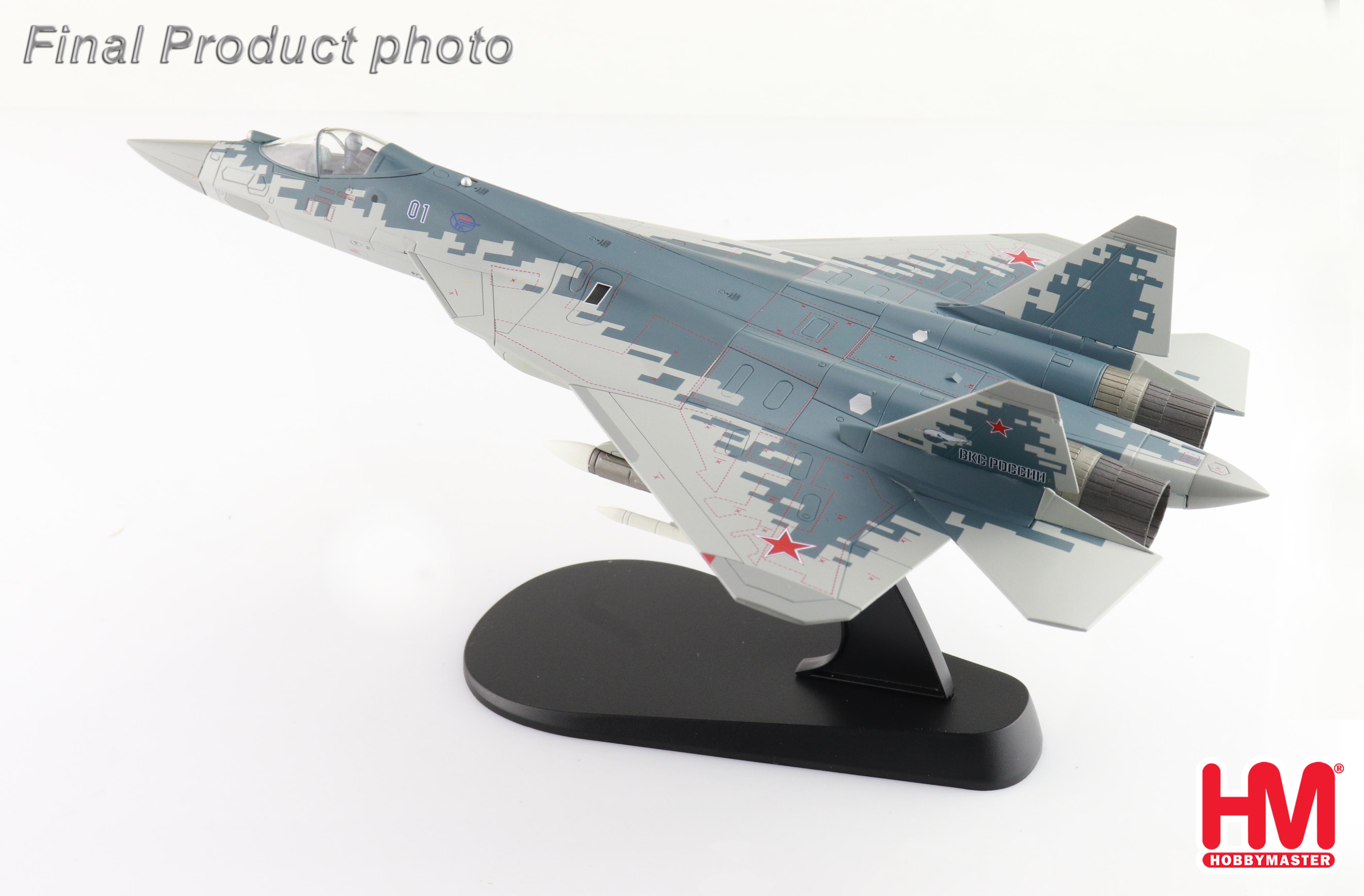 Su-57 Stealth Fighter 01 Blue, Russian Air Force, 2019 (w/ 2 x R